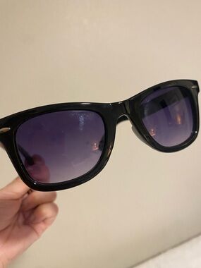 Accessorize Square Women's Sunglasses Black Frame Purple Tinted Lightweight